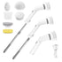 1Set Electric Spin Scrubber Cordless Rechargeable Telescopic Cleaning Brush 6 Replaceable Heads 2 Speed Adjustable Extension Arm Bathroom Tub Tile Floor Now and Later