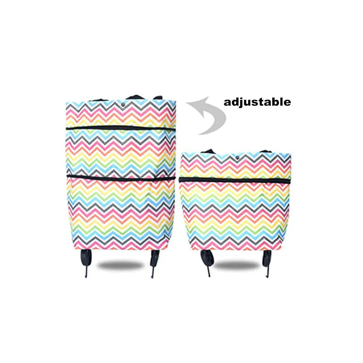 2 in 1 Foldable Shopping Cart with Wheels Premium Oxford Fabric Multifunction Shopping Bag Organizer High Capacity Now and Later