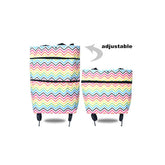 2 in 1 Foldable Shopping Cart with Wheels Premium Oxford Fabric Multifunction Shopping Bag Organizer High Capacity Now and Later