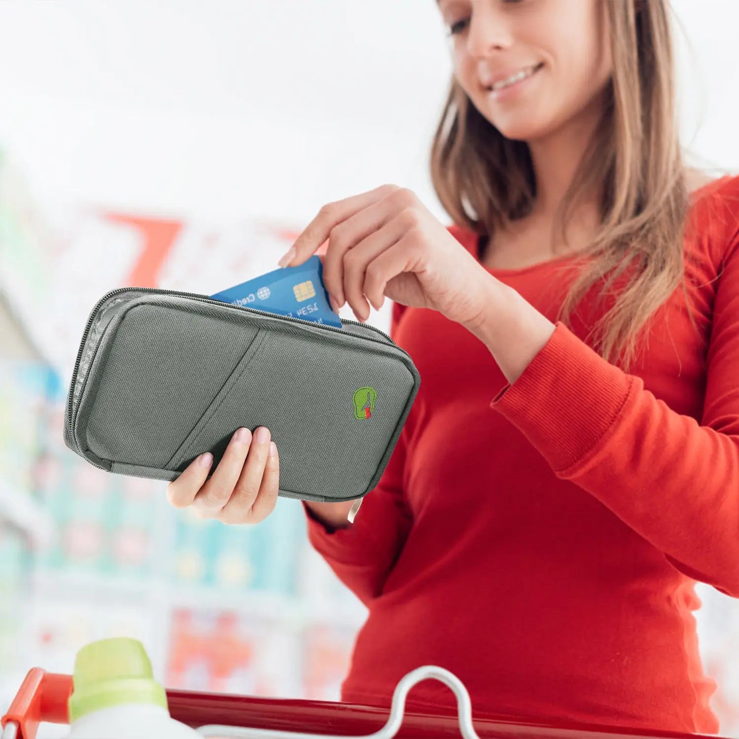 1Pc Travel Passport Wallet 12Cells Ticket ID Credit Card Holder Water Repellent Documents Phone Organizer Zipper Case Business Trip Daily Use Now and Later