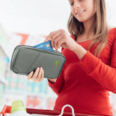 1Pc Travel Passport Wallet 12Cells Ticket ID Credit Card Holder Water Repellent Documents Phone Organizer Zipper Case Business Trip Daily Use Now and Later