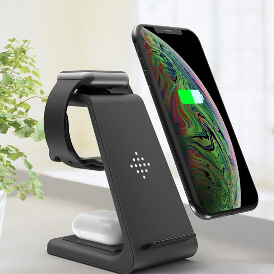 3 In 1 Fast Charging Station Wireless Charger Stand Wireless Quick Charge Dock For Phone Holder Now and Later