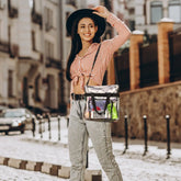 1Pc Clear Crossbody Bag Stadium Approved Clear Transparent Shoulder Bag See Through Zip Pouch Tote Bag Handbag With 11LBS Load Now and Later