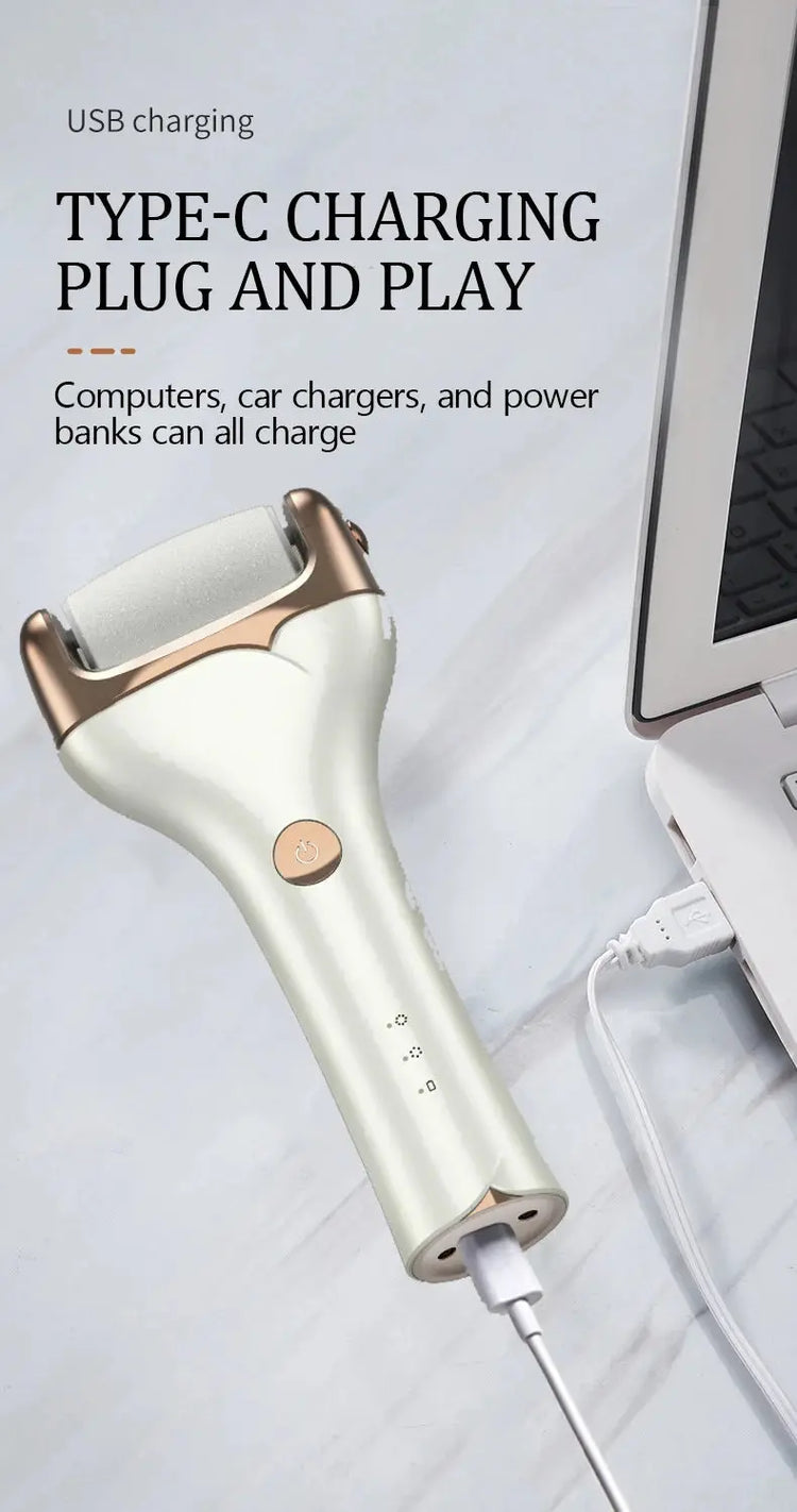 Electric foot trimmer is used to remove dead skin repair feet and remove calluses on the feet 2 grinding heads Now and Later