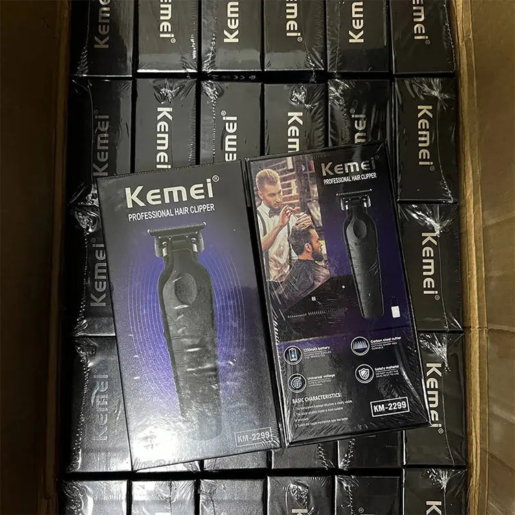 Kemei 2299 Barber Cordless Hair Trimmer 0mm Zero Gapped Carving Clipper Detailer Professional Electric Finish Cutting Machine Now and Later