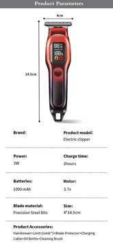 Electric Hair Trimmer Shaver Home Trimmers for Men Hair Clipper Professional Rechargeable Shavers Barber Hair Cutting Machine Now and Later