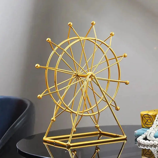 Ferris Wheel Home Decor, Golden Ferris Wheel Decor, Gold Decor Gift, Shelf Decor, House Decor Living Room Bookshelf Desk Decor Now and Later