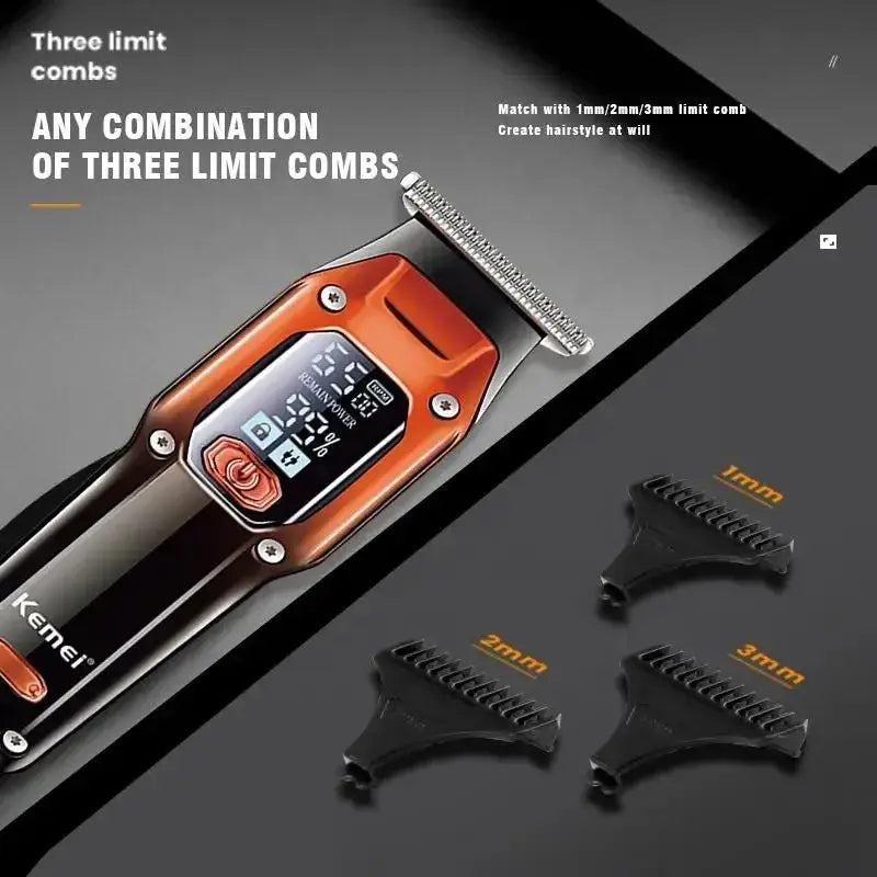 Kemei Hair Trimmer Hair Clipper Professional Barber Trimmer Electric Shaver Hair Cutting Machine Rechargeable Trimmer Men KM-658 Now and Later