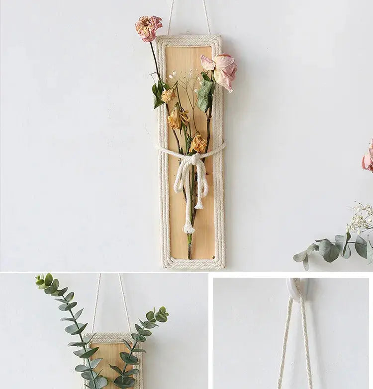 Bohemian with Hand Ceremony Woven Rope Wood Wall Decoration Simple Home Living Room Homestayings Kawaii Room Decor Now and Later