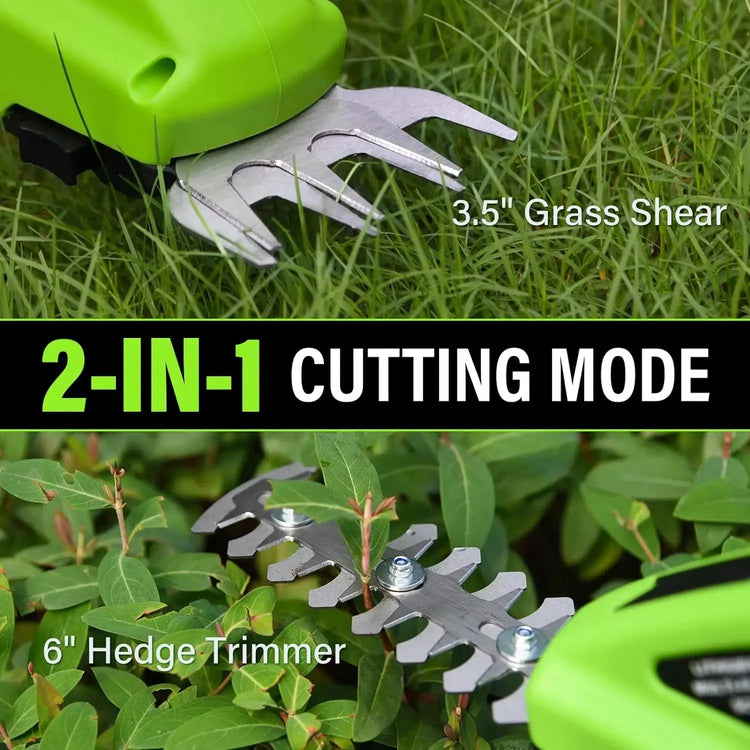 2 In 1 Cordless Electric Hedge Trimmer Rechargeable Handheld Household Lawn Shrub Weeding Pruning Mower Garden Tools Now and Later