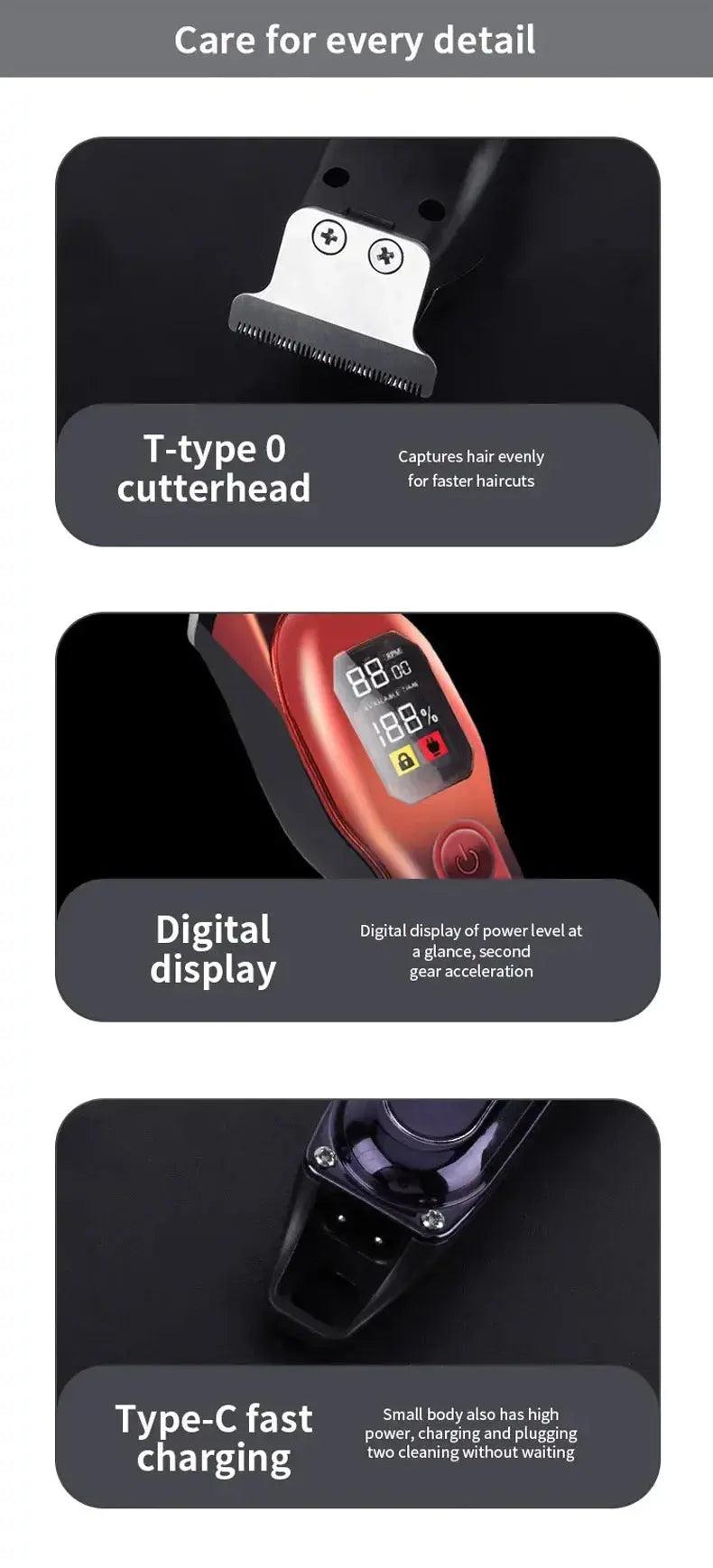 Electric Hair Trimmer Shaver Home Trimmers for Men Hair Clipper Professional Rechargeable Shavers Barber Hair Cutting Machine Now and Later