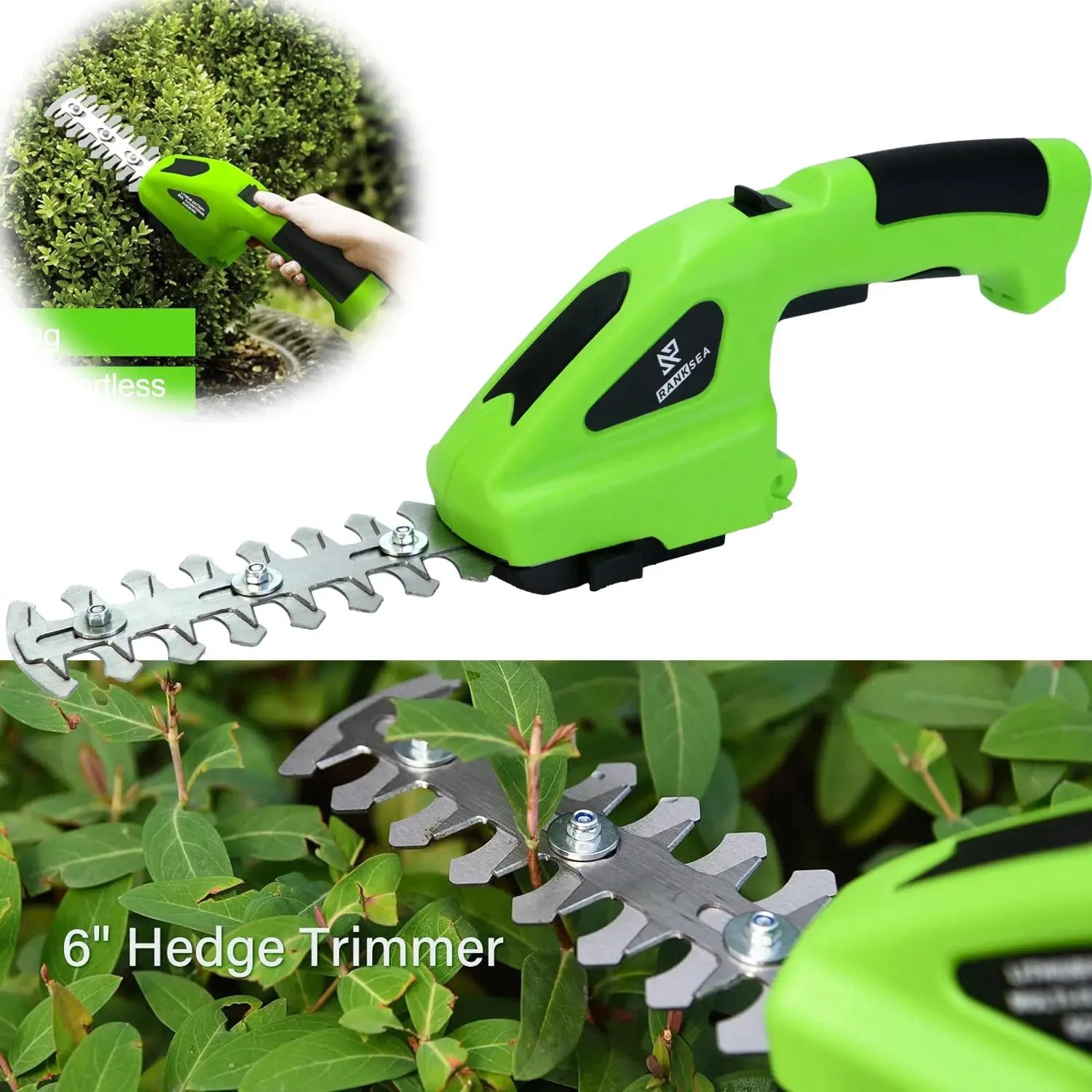 2 In 1 Cordless Electric Hedge Trimmer Rechargeable Handheld Household Lawn Shrub Weeding Pruning Mower Garden Tools Now and Later