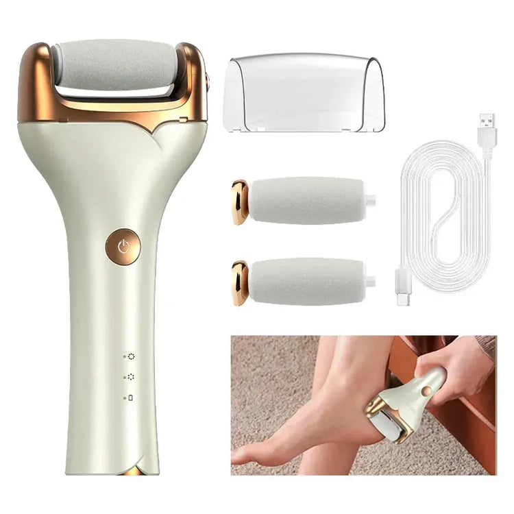 Electric foot trimmer is used to remove dead skin repair feet and remove calluses on the feet 2 grinding heads Now and Later