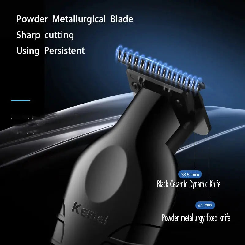 Kemei 2299 Barber Cordless Hair Trimmer 0mm Zero Gapped Carving Clipper Detailer Professional Electric Finish Cutting Machine Now and Later