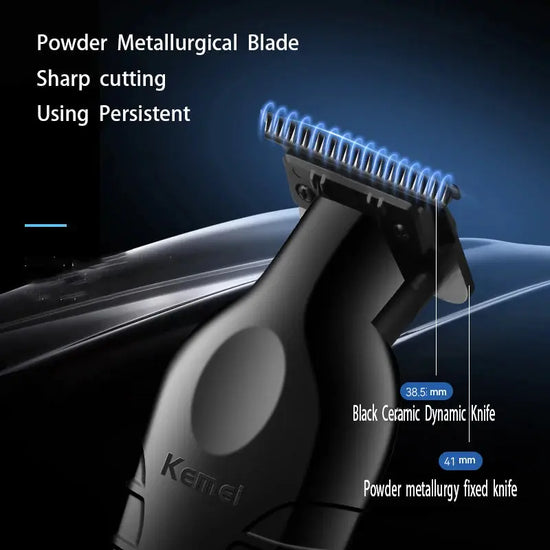 Kemei 2299 Barber Cordless Hair Trimmer 0mm Zero Gapped Carving Clipper Detailer Professional Electric Finish Cutting Machine Now and Later