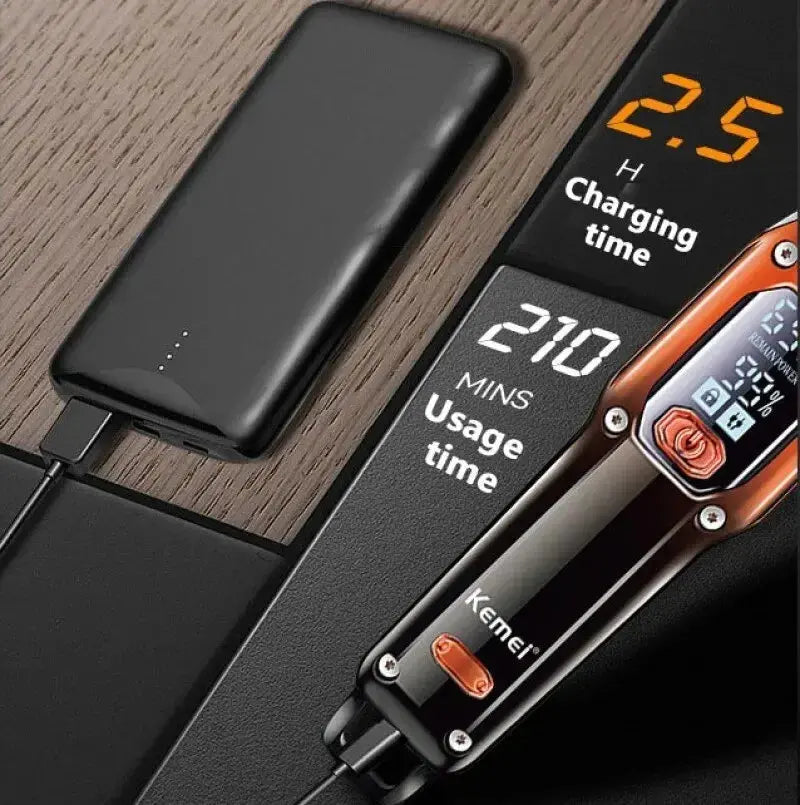 Kemei Hair Trimmer Hair Clipper Professional Barber Trimmer Electric Shaver Hair Cutting Machine Rechargeable Trimmer Men KM-658 Now and Later