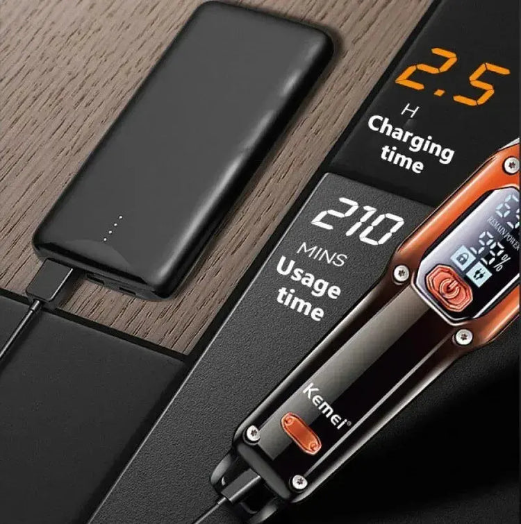 Kemei Hair Trimmer Hair Clipper Professional Barber Trimmer Electric Shaver Hair Cutting Machine Rechargeable Trimmer Men KM-658 Now and Later