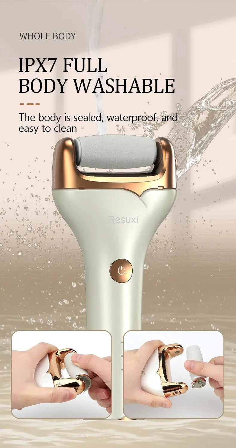 Electric foot trimmer is used to remove dead skin repair feet and remove calluses on the feet 2 grinding heads Now and Later