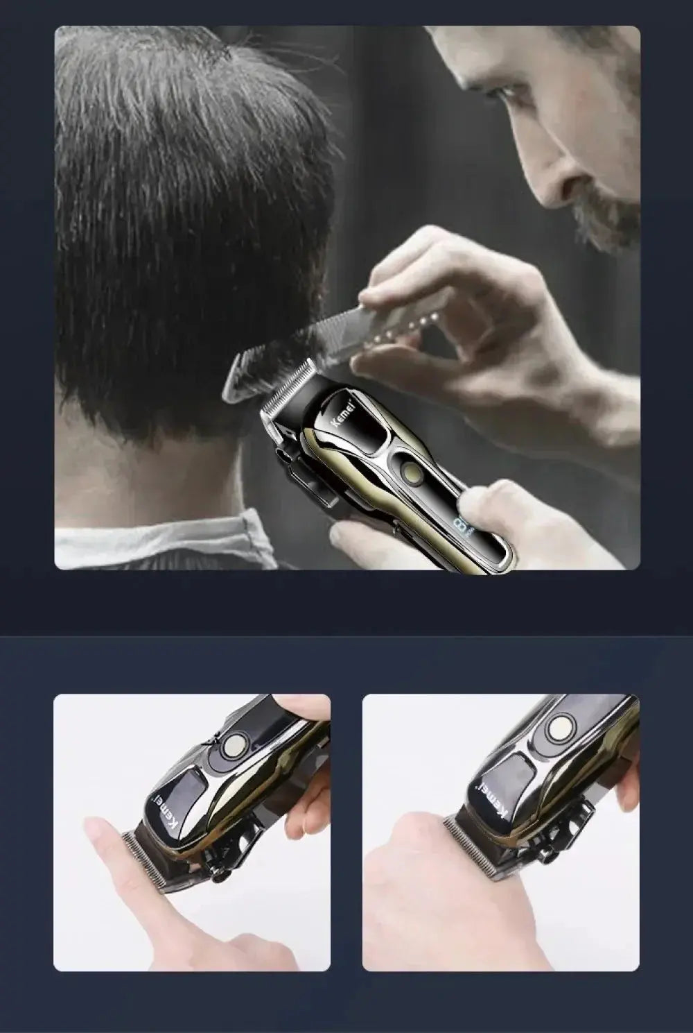 Kemei Electric Hair Trimmer for Men Electric Shaver Professional Men&