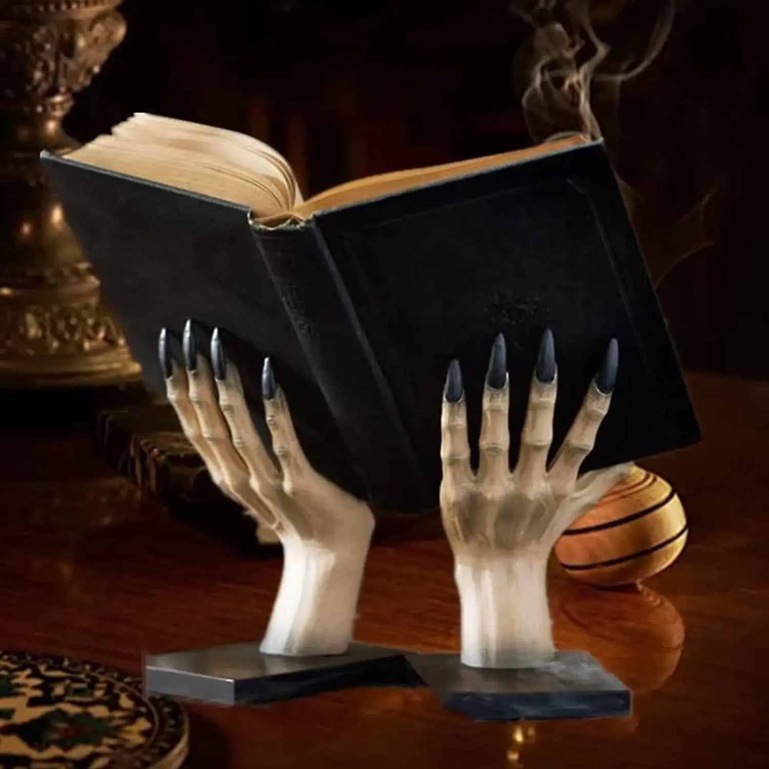 Halloween Bookends Decor Gothic Home Decor Bookends Shelves Unique Scary Monster Hand Book Ends Spooky Halloween Room Decor Now and Later