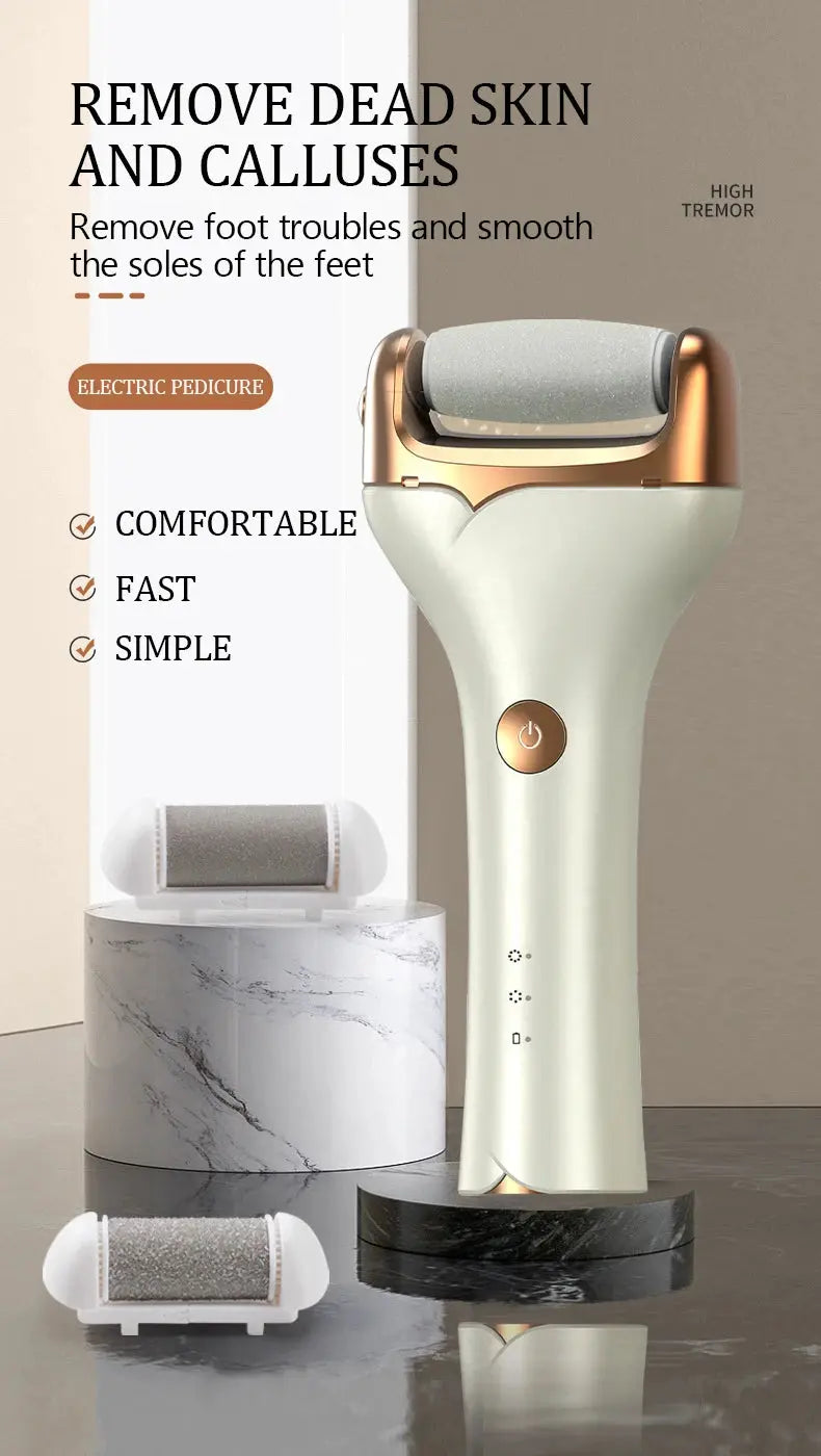 Electric foot trimmer is used to remove dead skin repair feet and remove calluses on the feet 2 grinding heads Now and Later