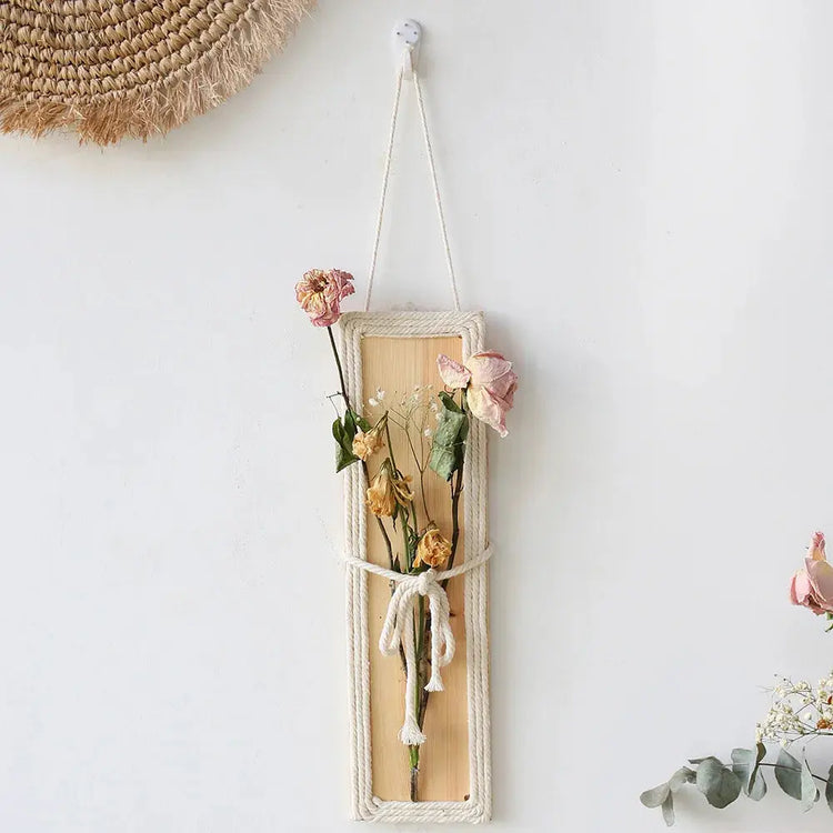 Bohemian with Hand Ceremony Woven Rope Wood Wall Decoration Simple Home Living Room Homestayings Kawaii Room Decor Now and Later