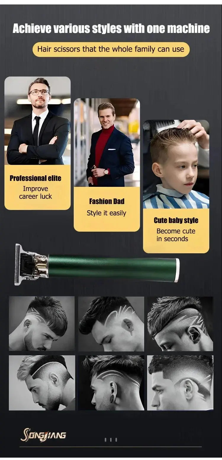 Electric Hair Cutting Machine Vintage T9 Clipper Hair Rechargeable Man Shaver Trimmer For Men&
