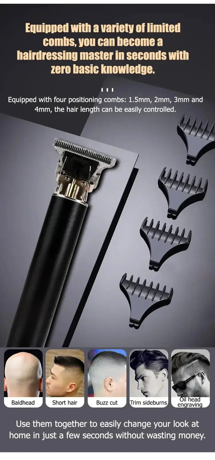 Electric Hair Cutting Machine Vintage T9 Clipper Hair Rechargeable Man Shaver Trimmer For Men&