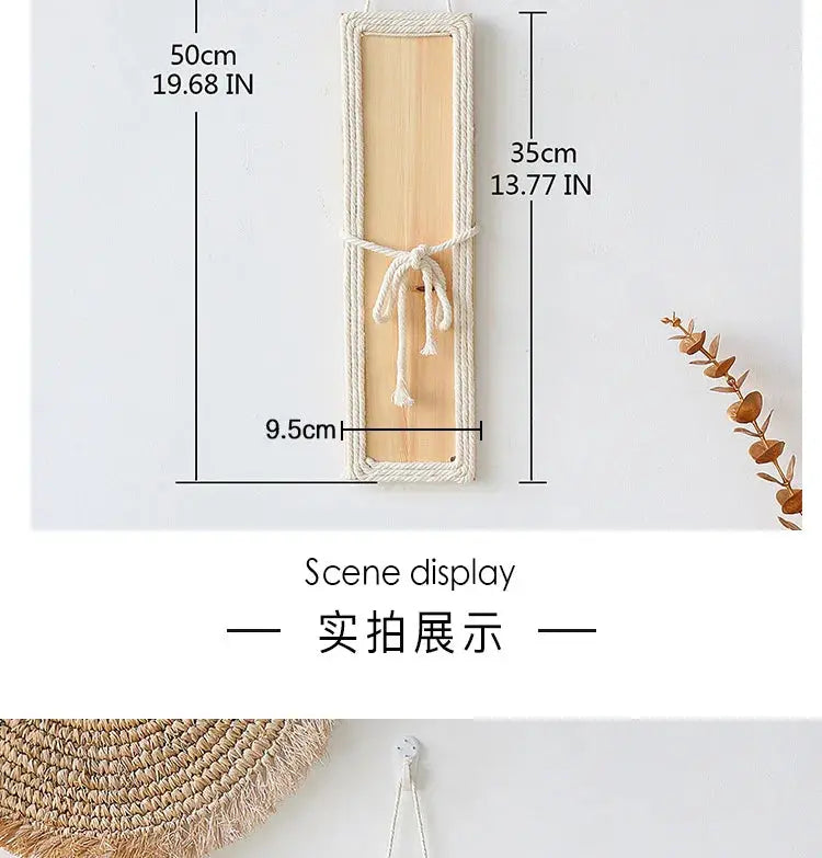 Bohemian with Hand Ceremony Woven Rope Wood Wall Decoration Simple Home Living Room Homestayings Kawaii Room Decor Now and Later