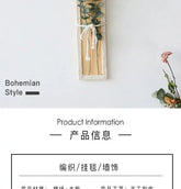 Bohemian with Hand Ceremony Woven Rope Wood Wall Decoration Simple Home Living Room Homestayings Kawaii Room Decor Now and Later