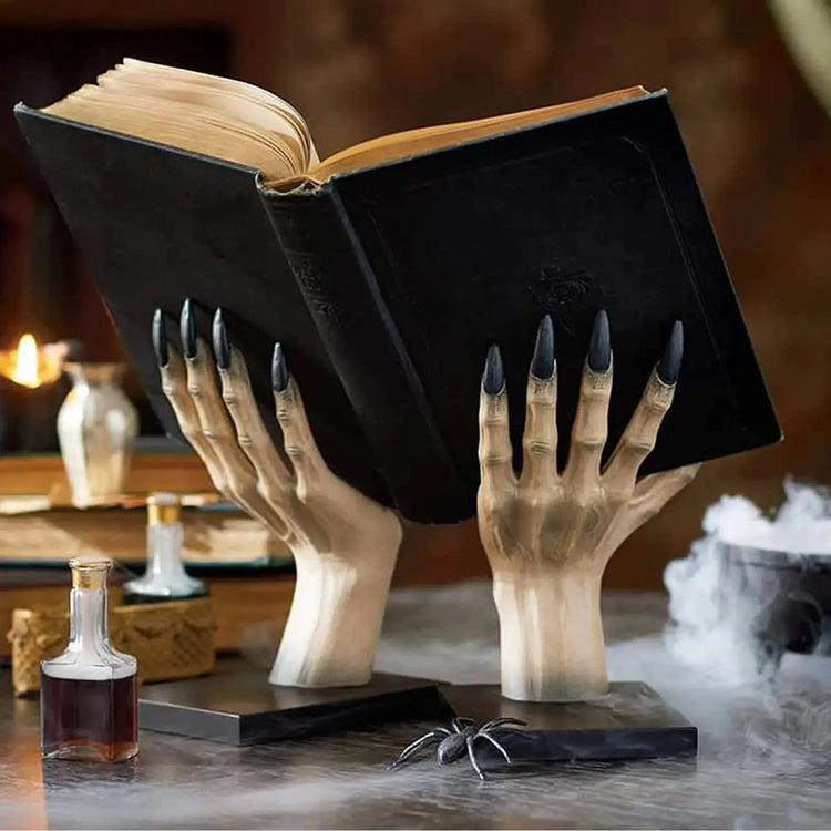 Halloween Bookends Decor Gothic Home Decor Bookends Shelves Unique Scary Monster Hand Book Ends Spooky Halloween Room Decor Now and Later