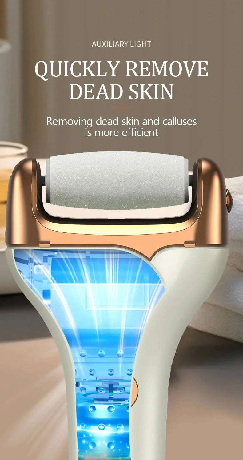 Electric foot trimmer is used to remove dead skin repair feet and remove calluses on the feet 2 grinding heads Now and Later