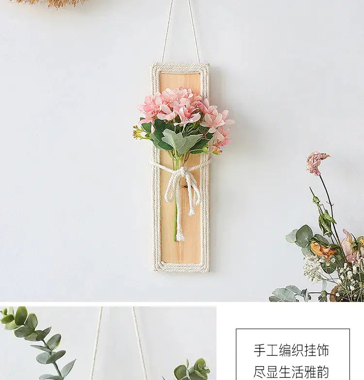 Bohemian with Hand Ceremony Woven Rope Wood Wall Decoration Simple Home Living Room Homestayings Kawaii Room Decor Now and Later