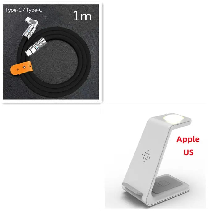 3 In 1 Fast Charging Station Wireless Charger Stand Wireless Quick Charge Dock For Phone Holder Now and Later