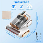 1Pc Mattress Vacuum Cleaner 16Kpa Bed Vacuum Cleaner Handheld Vacuums With Ultrasonic And UVC Light 18000 RPM Brushroll Rotation Dual Dust Bins Washable Filters For Bed Pillows Cribs Sofa Now and Later