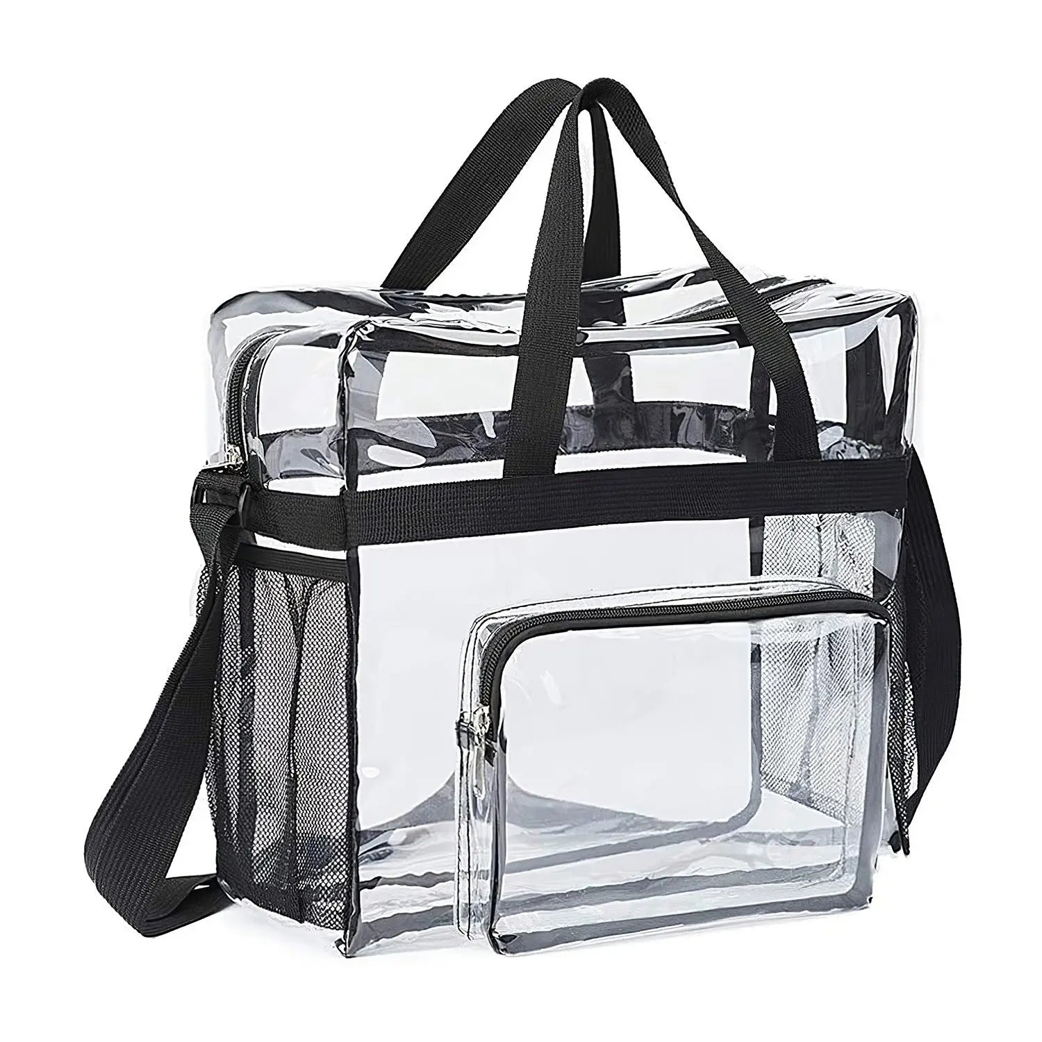 1Pc Clear Crossbody Bag Stadium Approved Clear Transparent Shoulder Bag See Through Zip Pouch Tote Bag Handbag With 11LBS Load Now and Later