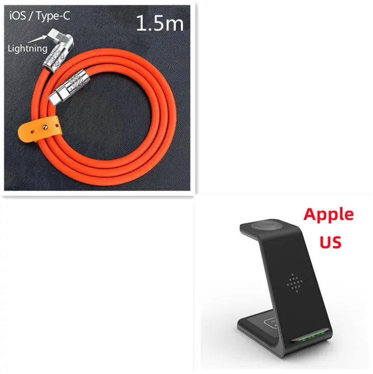 3 In 1 Fast Charging Station Wireless Charger Stand Wireless Quick Charge Dock For Phone Holder Now and Later
